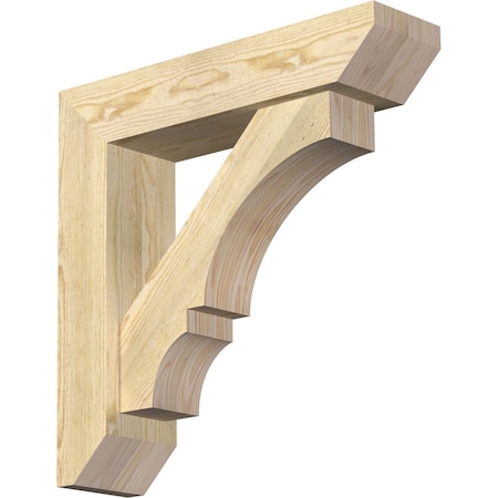 Ekena Millwork Balboa Slat Rough Sawn Bracket w/ Offset Brace, Douglas Fir, 6"W x 24"D x 24"H BKT0604X24X24BOA06RDF